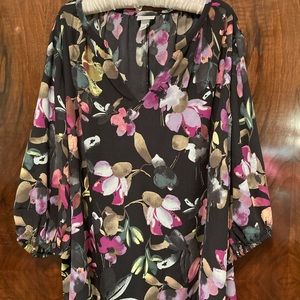 Black and floral blouse